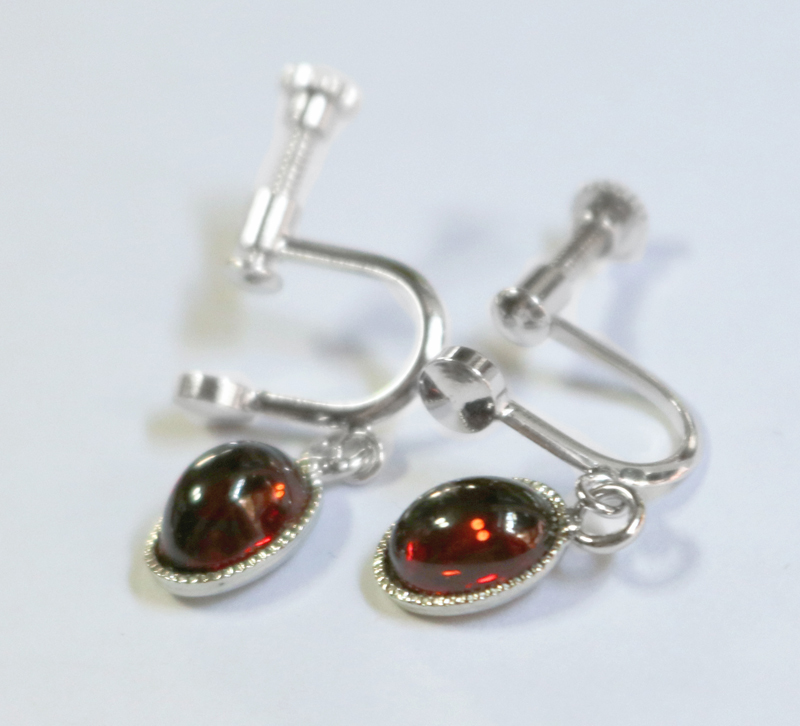  natural gem garnet earrings 