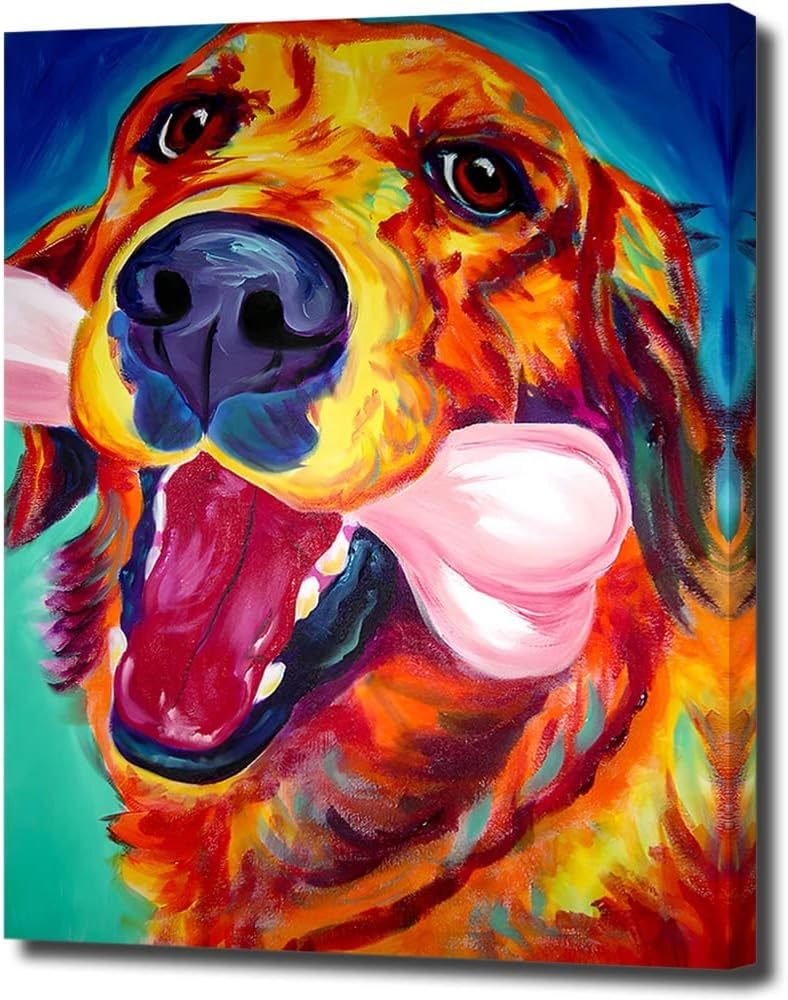 大きいサイズ 犬の絵 絵画 アートパネル 壁掛け 木枠 キャンバス キャンバス画 絵 アートポスター 現代アート ゴールデンレトリバー