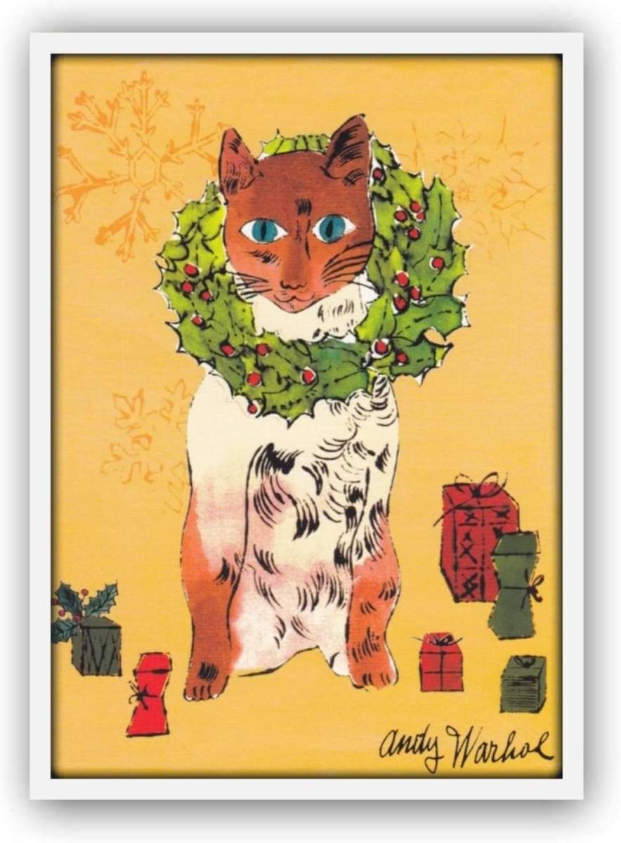 [ copy ] Anne ti* War ho ru Christmas cat Anne ti War ho ru ornament art poster picture . present-day art Xmas Christmas A4