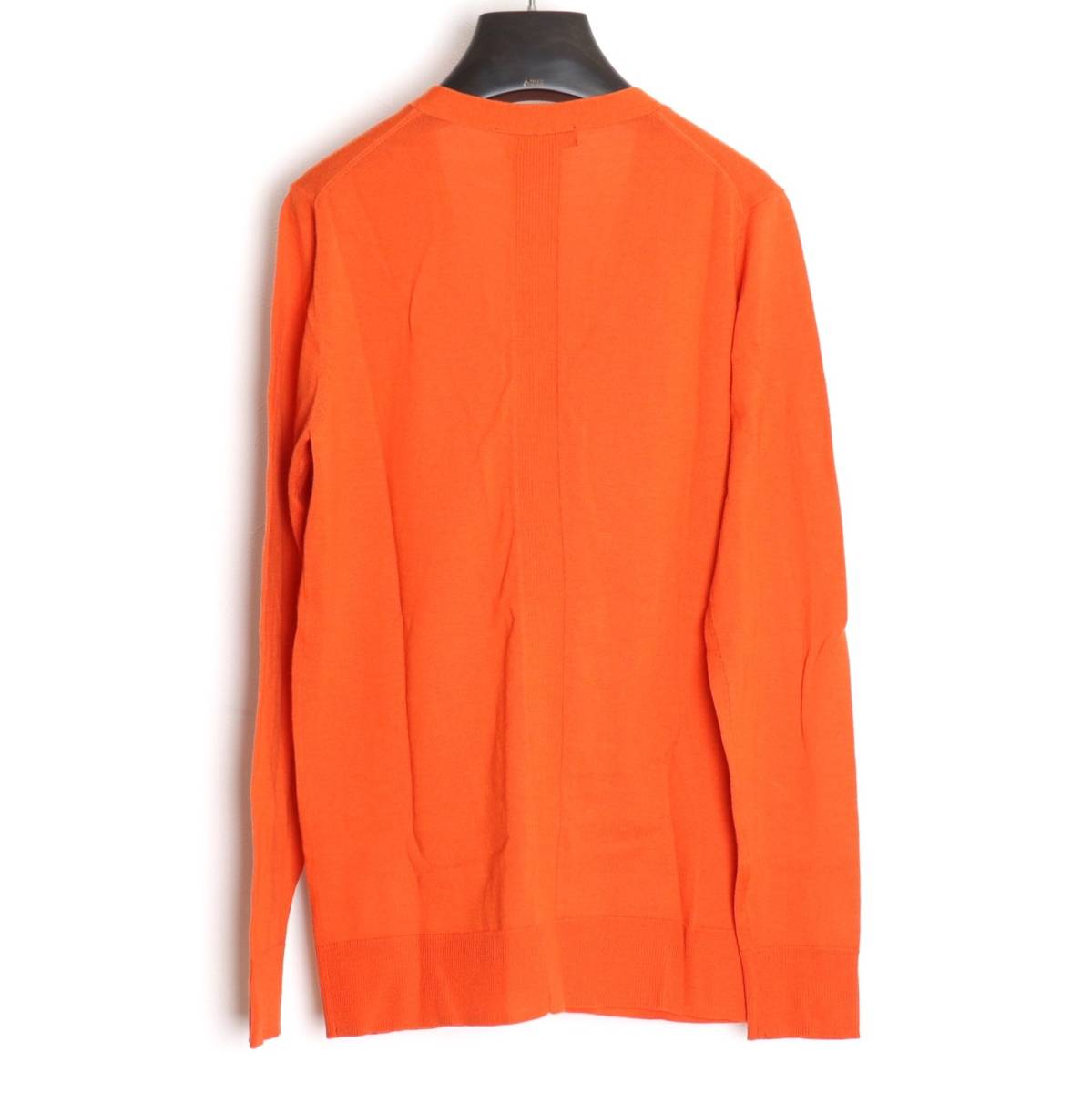 jun hashimoto 12AW BACK RIB CARDIGANmelino шерсть 100% orange высокий мера вязаный V шея кардиган свитер 1piu1uguale3/AKM относящийся 