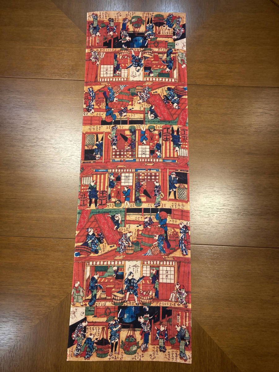 長屋のねこ 歌川芳藤 手ぬぐい 浮世絵　手拭い　サイズは約110cm 35cm_画像2