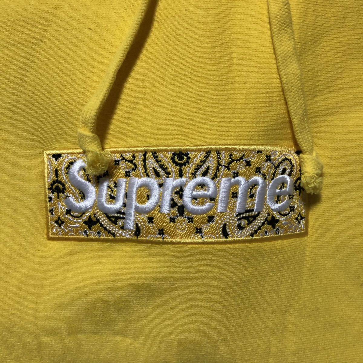 【特価!!】Supreme Bandana Box Logo Hooded Sweatshirt シュプリーム バンダナ ボックス ロゴ フーディッド  スウェットシャツ イエロー
