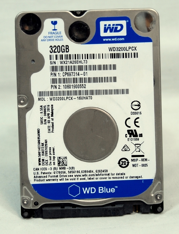 ◆◇WD3200LPCX♪Western Digitalの320GB 7mm HDD◆中古：累積6960時間◆_画像1