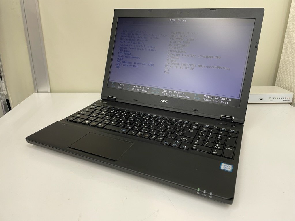 【UEFI起動確認済み／中古】VersaPro VK23LX-T 【PC-VK23LXZGT】 (Core i3-6100U, RAM4GB, HDD無し[OS無し]) ★本体のみ（ACアダプタ無し)_画像1