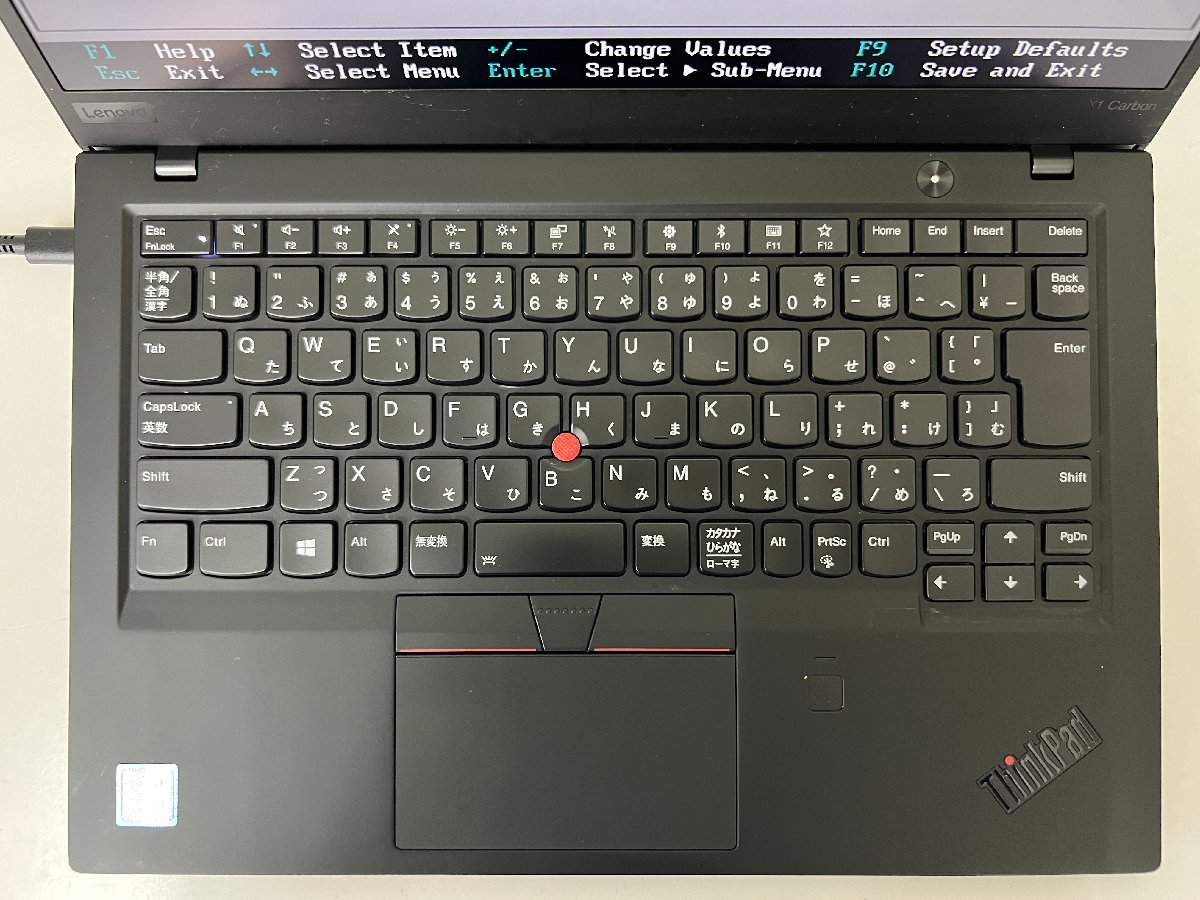 【UEFI起動確認済み／ジャンク】ThinkPad X1 Carbon [20KG-S20H00] (Core i5-8250U, RAM8GB, SSD無し) 本体のみ（AC無し）●二次電池類NG_画像7