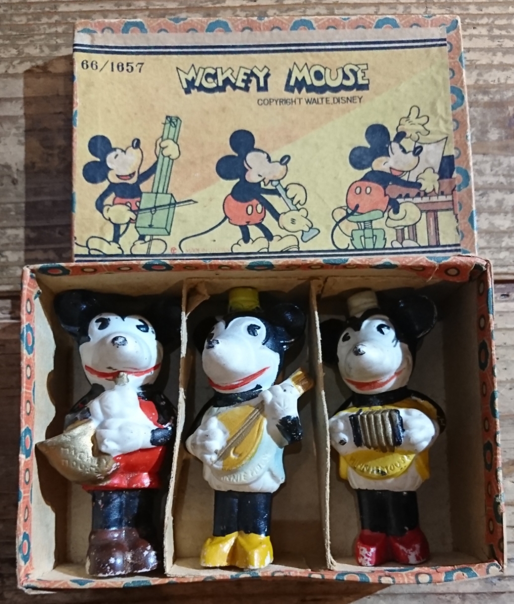 40s vintage mickey mouse アンティーク ミッキーマウス 箱付き デッドストック 陶器製 シリアルナンバー 限定_画像1