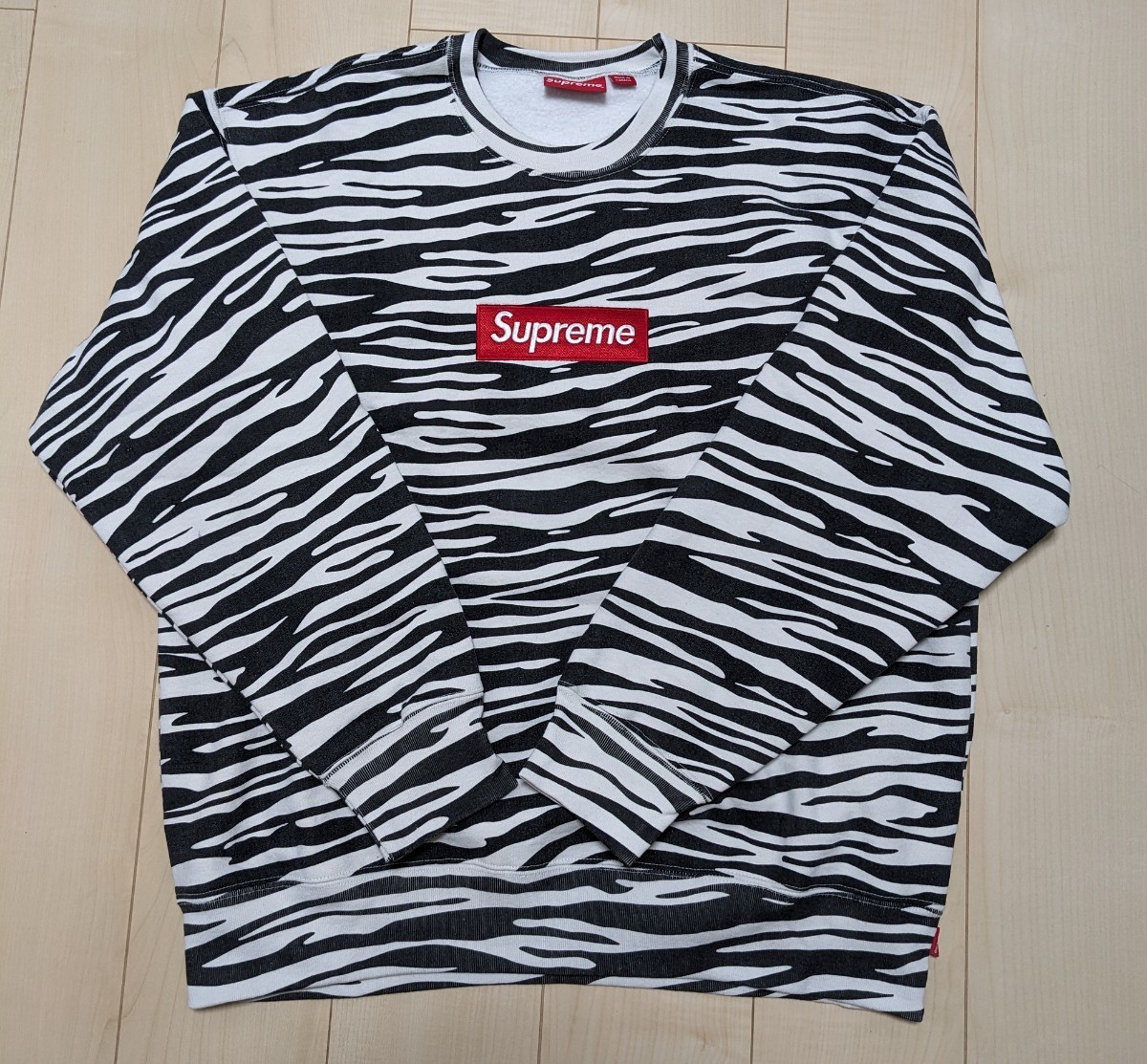 Supreme シュプリーム Crewneck Box Logo ボックスロゴ ゼブラ スウェット クルーネック AW_画像1