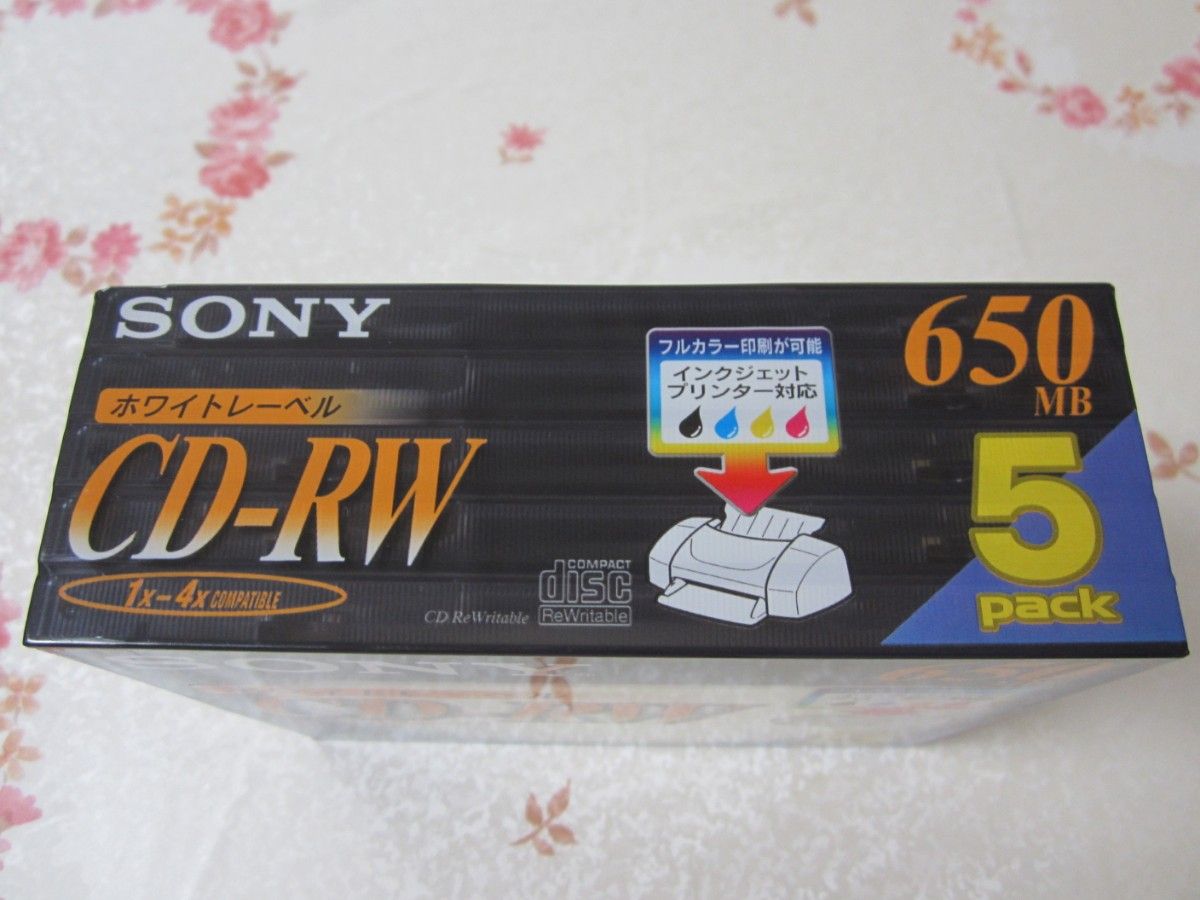 SONY CD-RW 650MB ホワイトレーベル(インクジェットプリンター対応)