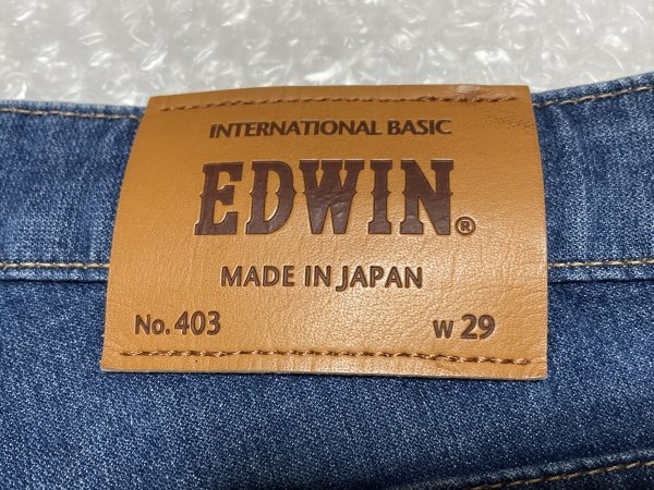 【 EDWIN 】 403 E403A W29 ブルー ストレート ストレッチ ジーンズ 麻混合 裾上げ済 ■ エドウィン カラーデニム ■ 松504_画像4