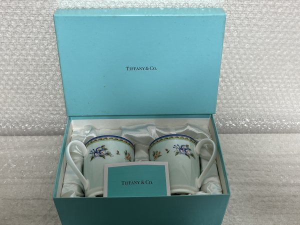 ◆ TIFFANY&Co. ◆ / MORNING GLORY / ペアマグカップ / 花柄 / 朝顔 / ティファニー / モーニンググローリー / 洋食器 ② ■ 英380_画像1