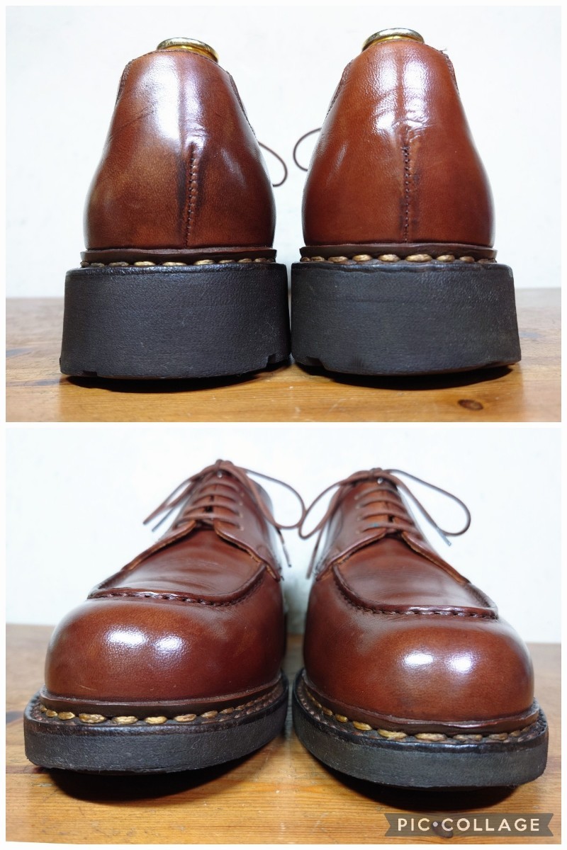 【美品/デカタグ】1994年 FRANCE製 Paraboot/パラブーツ シャンボード Uチップ UK7 25.5cm相応 ブラウン 茶 ヴィンテージ_画像6