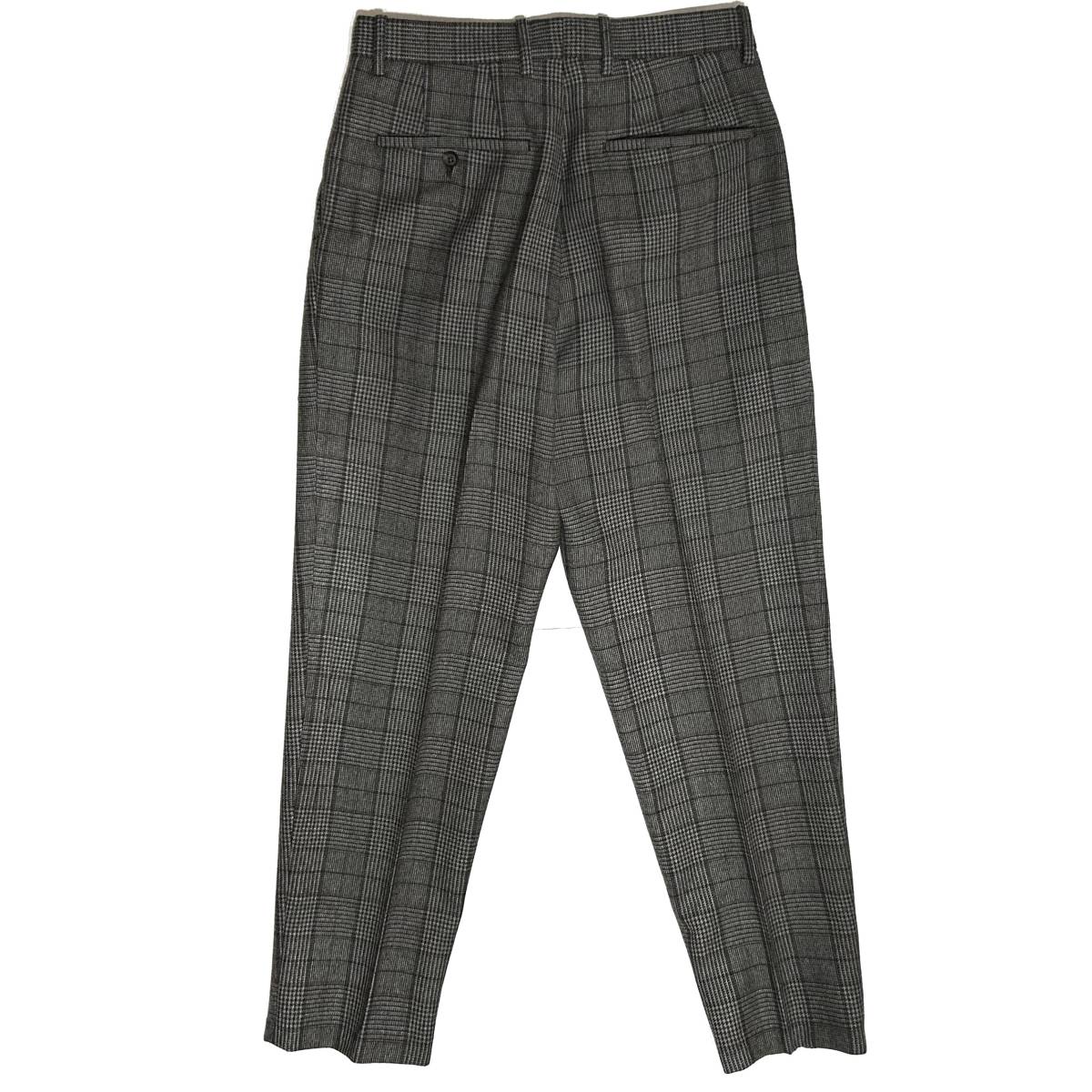 定価4万 stein 2Tuck WIDE TAPERED CHECK TROUSERS S シュタイン 2タックワイドテーパードチェックスラックス パンツ