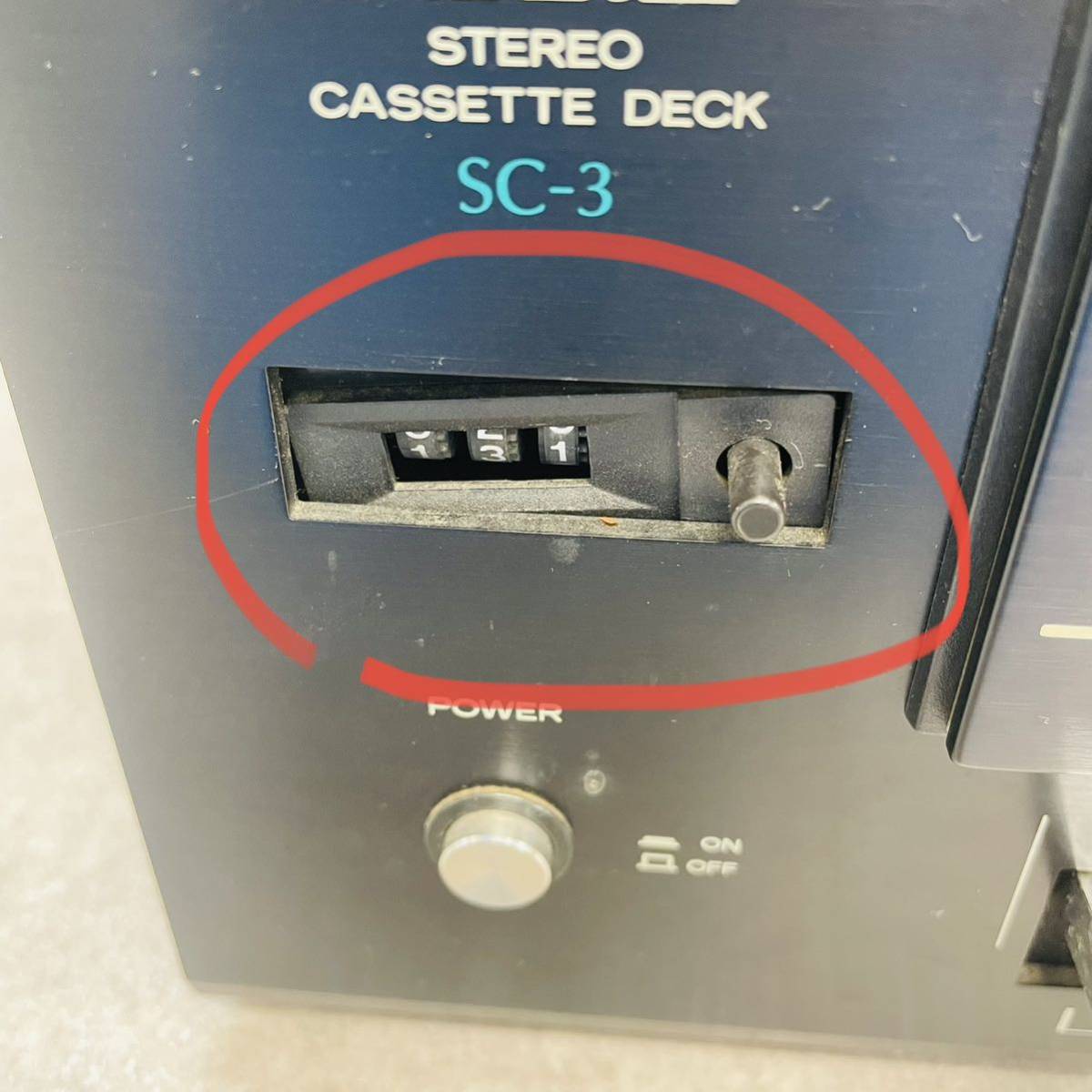 C3-01）Sansui　SC-3　サンスイ カセットデッキ　オーディオ機器 カセットテープ 通電のみ確認・動作未確認・_画像4