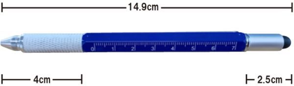 F76　多機能ボールペン　一台5役　定規　ドライバー　水平器　タッチペン　おしゃれ　黄_画像5