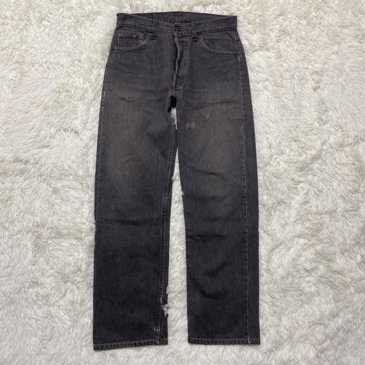 純正/新品 【濃黒】90s USA製 リーバイス levis 501 先染め