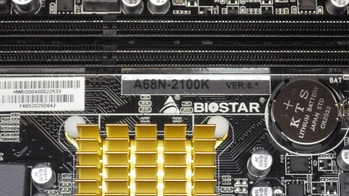 BIOSTAR A68N-2100K CPU搭載 オンボードMini-ITX マザーボード ほぼ新品 動作確認済 送料無料(013)_画像7
