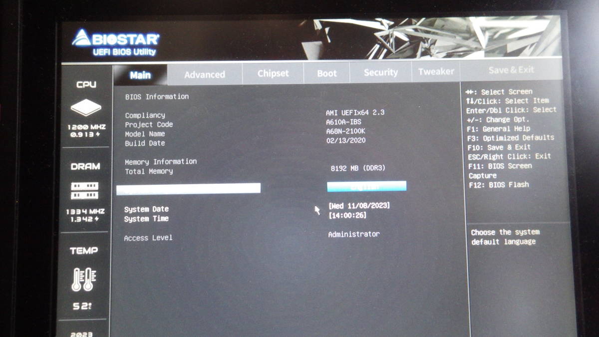 BIOSTAR A68N-2100K CPU搭載 オンボードMini-ITX マザーボード ほぼ新品 動作確認済 送料無料(013)_画像9