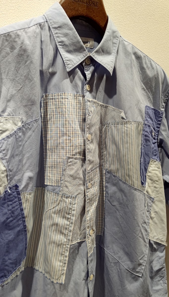 COMMEdesGARCONS SHIRTコムデギャルソンシャツ ブルーベースパッチワーク サイズS 美品 ベーシックでありながら縫製が流石ギャルソン_画像3