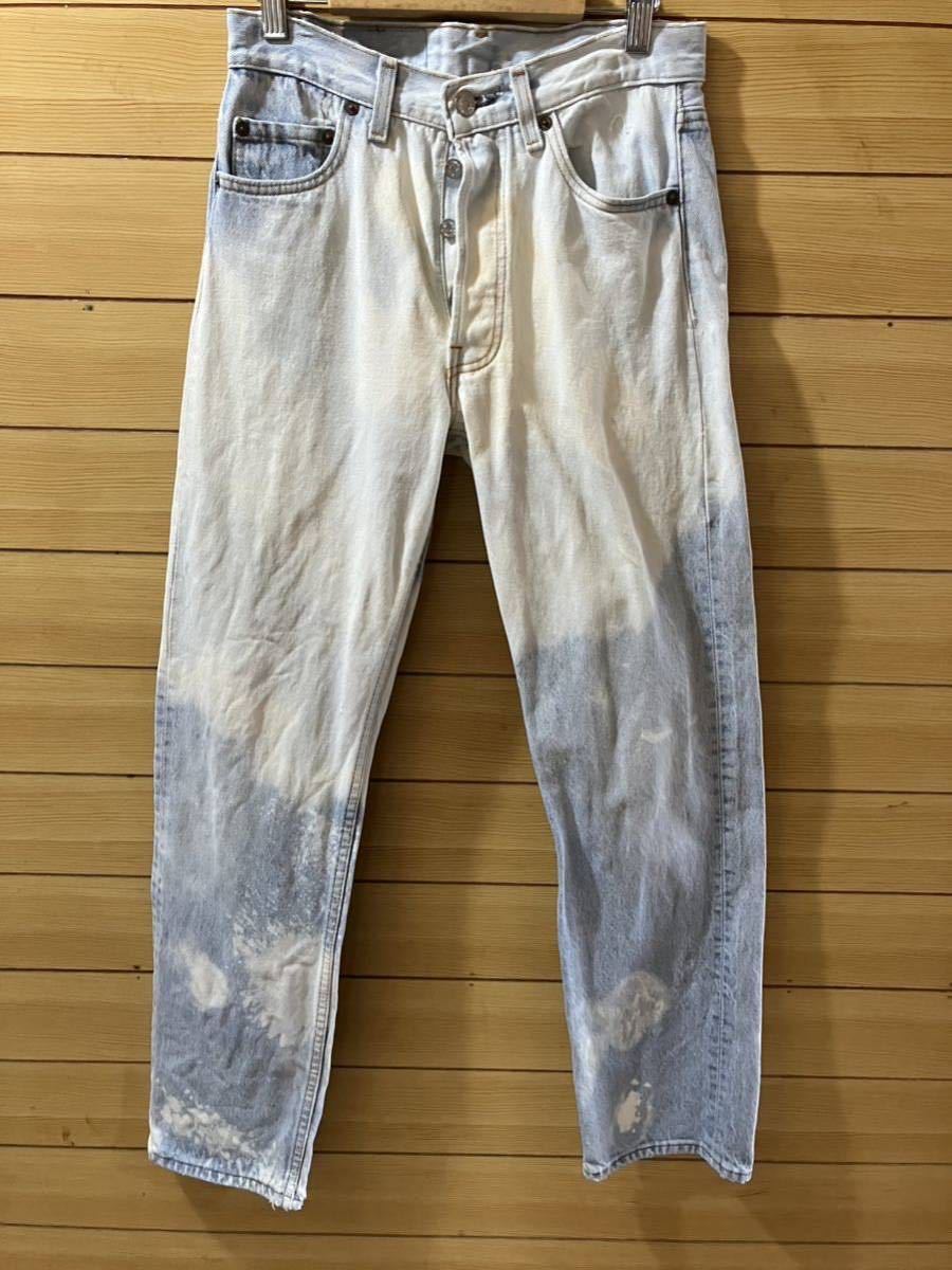 完全ジャンク品 USED 80's LEVI'S 501 JEANS MADE IN USA 中古 80s リーバイス 501 ストレート ジーンズ アメリカ製 W28 L29.5 送料無料_画像1