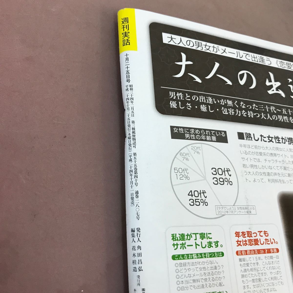 D01-197 週刊実話 10月25日号 日本ジャーナル出版 平成24年10月25日発行 大島優子 中山美穂 石原さとみ 他_画像4