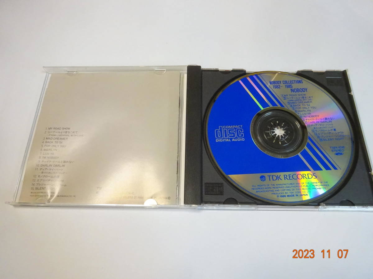 CD ノーバディ・コレクションズ 1982-1985 NOBODY COLLECTIONS 1982-1985 T32X-1018 税表記なし 旧規格盤_画像2