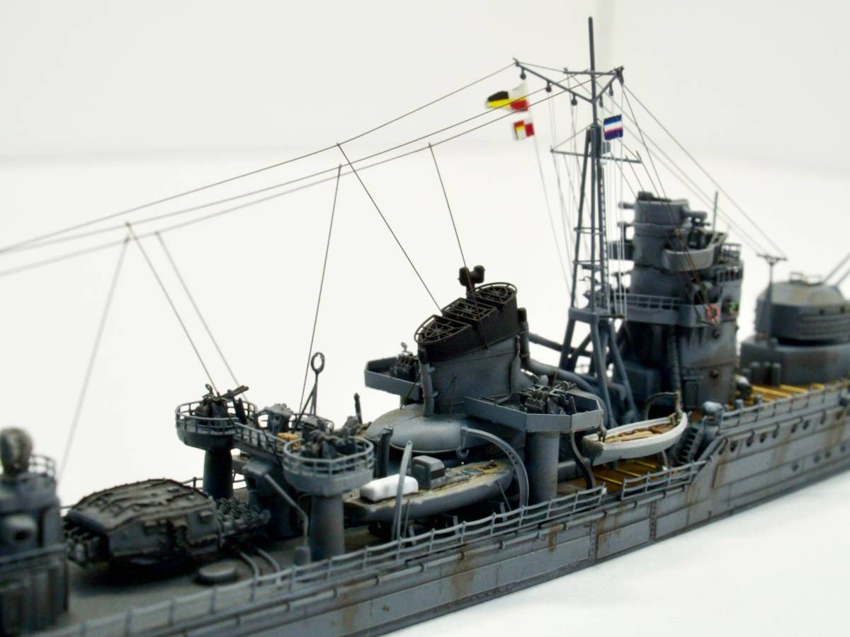 1/700 旧日本海軍 秋月型駆逐艦　秋月　1943年1月　完成品　ケース付き　フジミキット改造_画像6