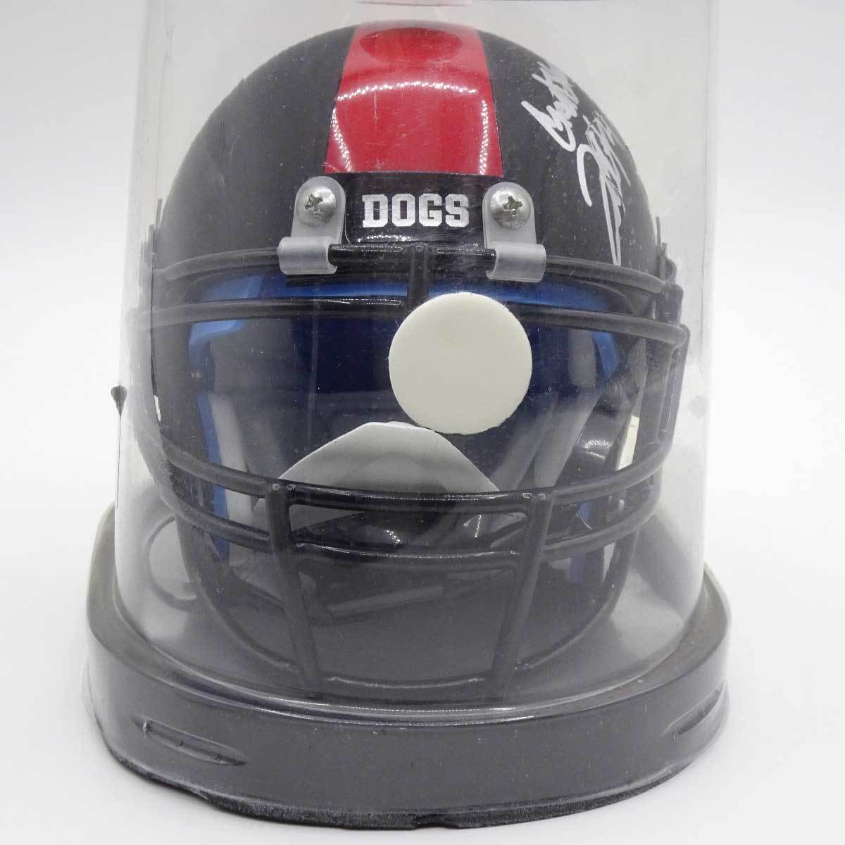 【中古】フレズノ州立大学 Fresno State Bulldogs ブルドックス NCAA アメフト #4 DEREK CARR デレック・カー サイン ミニヘルメット_画像3