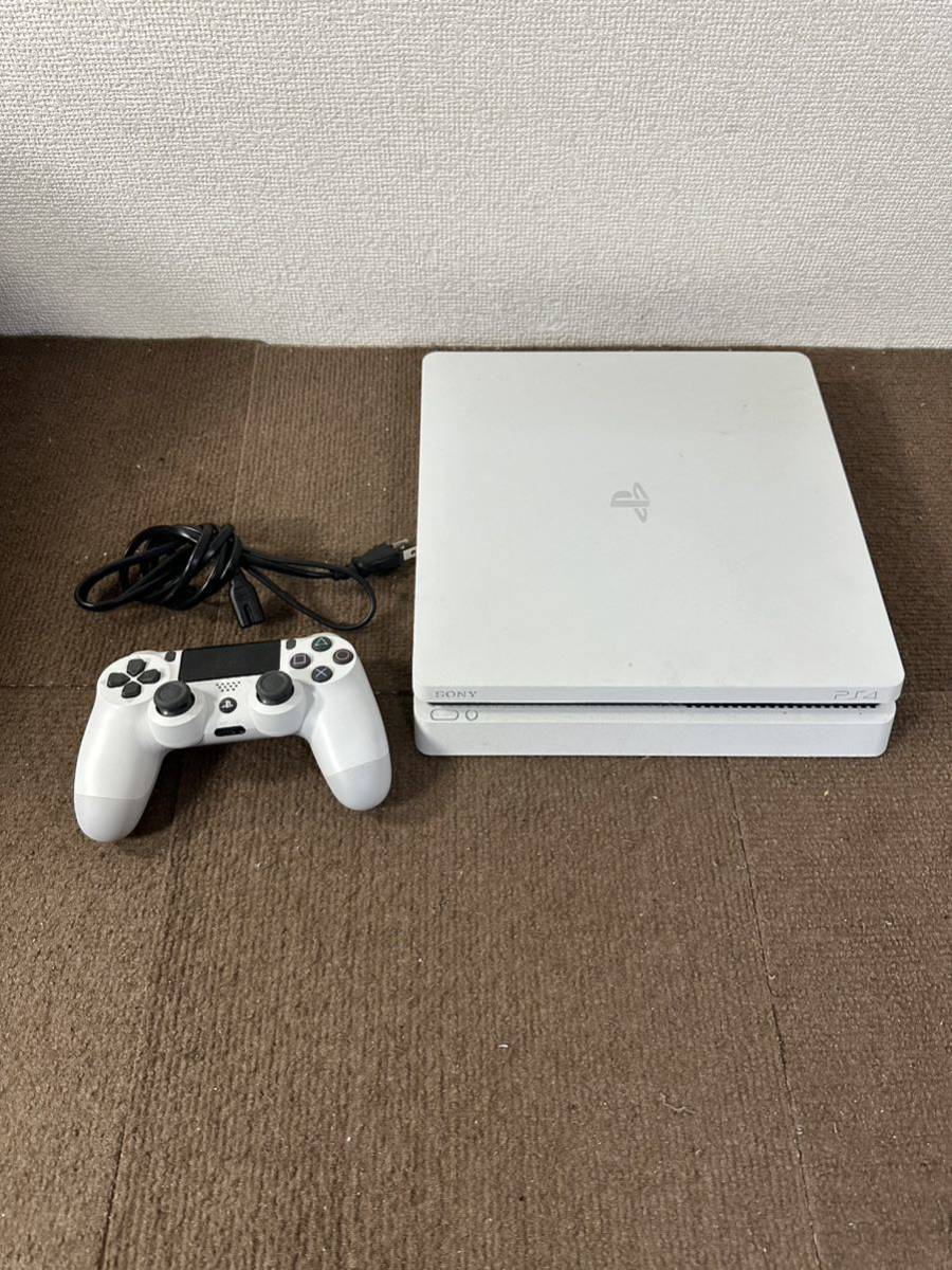 【中古品】PS4 本体 500GB CUH-2200A グレイシャーホワイト コントローラー 初期化済み 通電・動作確認済み 箱なし_画像1