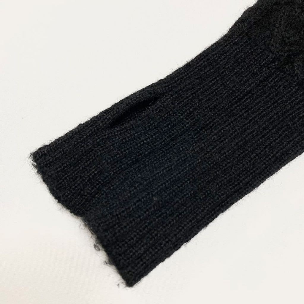 Y\'s 22AW sleeve do King Alain knitted arm warmer black 2