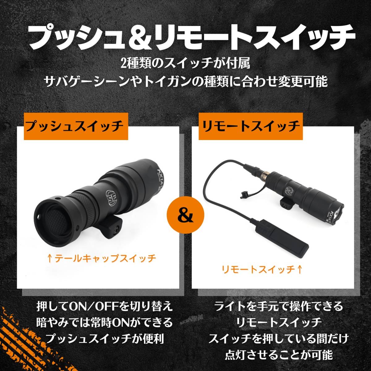 シュアファイアタイプ SF M340A 自由に角度調整 フリップ式 スカウトライト フラッシュライト M-LOK/20mmレール両方対応 エアガン サバゲー_画像4