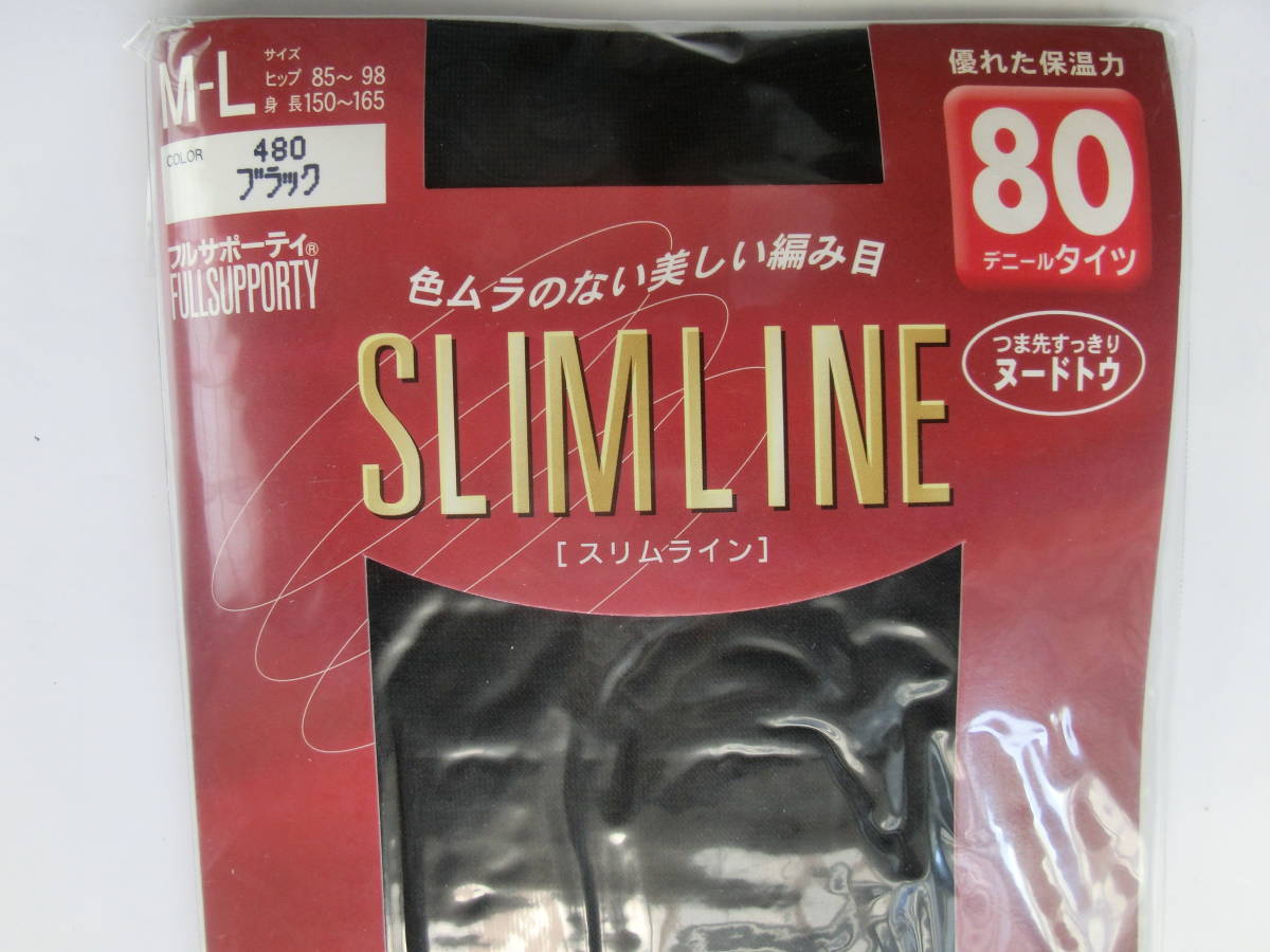 アツギ スリムラインSLIM LINE★80デニールタイツ M～L ブラック_画像2
