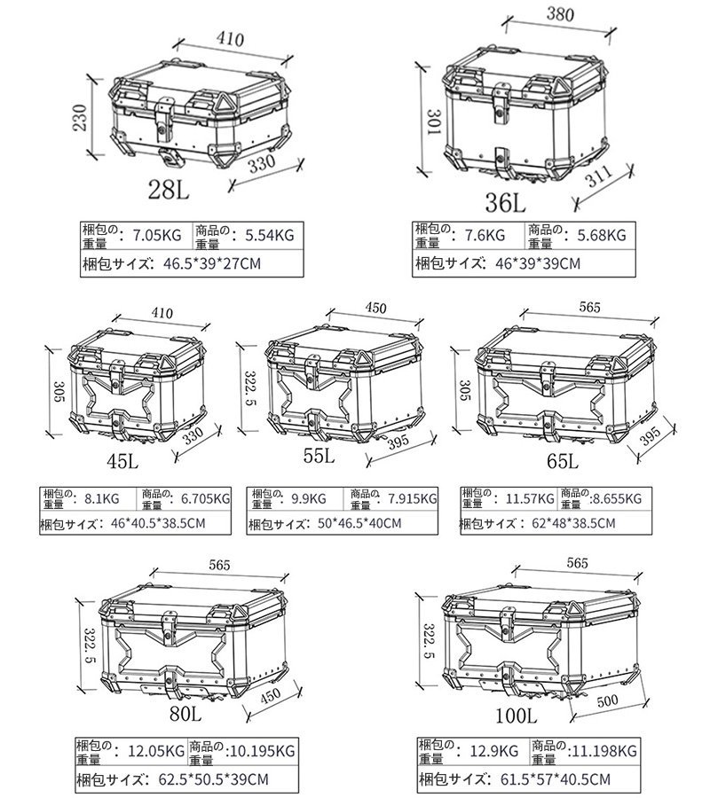 リアボックス モノキーケース バイク用トップケース 取り付け金具付き 大容量55L バイク用 トップケース 収納ケース 防水 鍵2本 ブラック_画像9