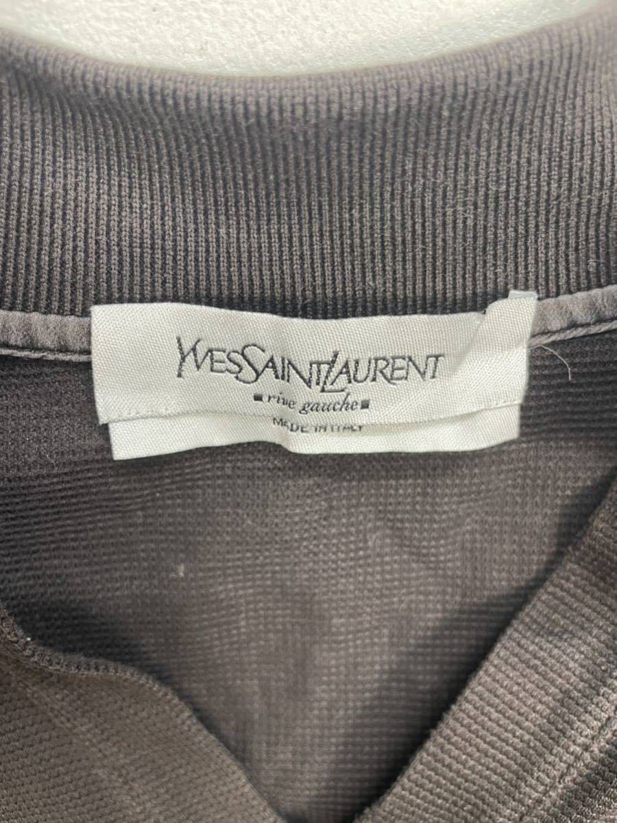 Yves Saint Laurent イヴサンローラン メンズ　ダークブラウン　半袖 ポロシャツ　トップス_画像3