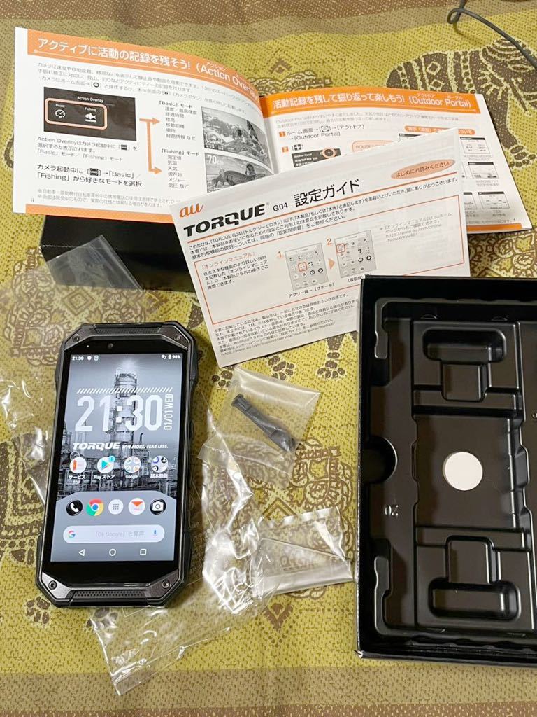 au SIMロック解除済み TORQUE G04（トルク ジーゼロフォー）KYV46 スマートフォン 4GB/64GB 付属品あります。 液晶キレイ　P4_画像1