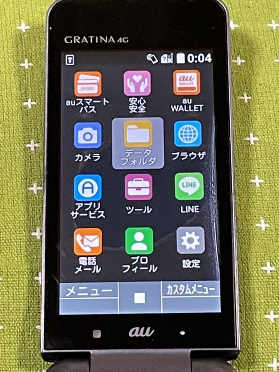 AU SIMロック解除済み　GRATINA4G　KYF34　ブラック　携帯電話　P29_画像3