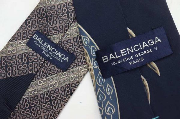 999円～ バレンシアガ BALENCIAGA パネル柄 ペイズリー ストライプ柄 メンズ ブランド ネクタイ 7点 セット まとめ売り 大量 卸 ts8478_画像3