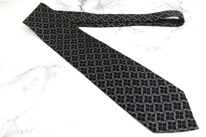  Fendi silk Zucca pattern check pattern .. pattern panel pattern Italy brand necktie men's black FENDI