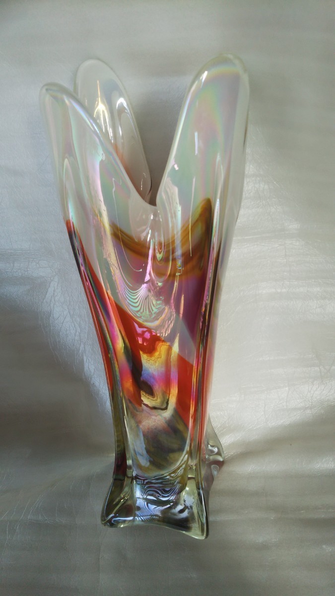 ガラス 花瓶 高さ約４５センチ　ハンドメイド　日本国内製造製品_画像9