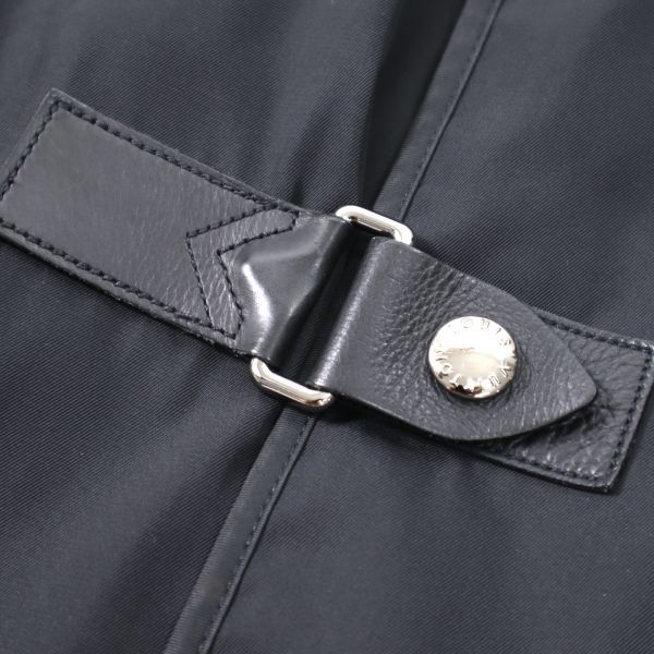3-YH078【美品】ルイヴィトン Louis Vuitton フーデッド コート レザーベルト ブラック 54 メンズの画像6
