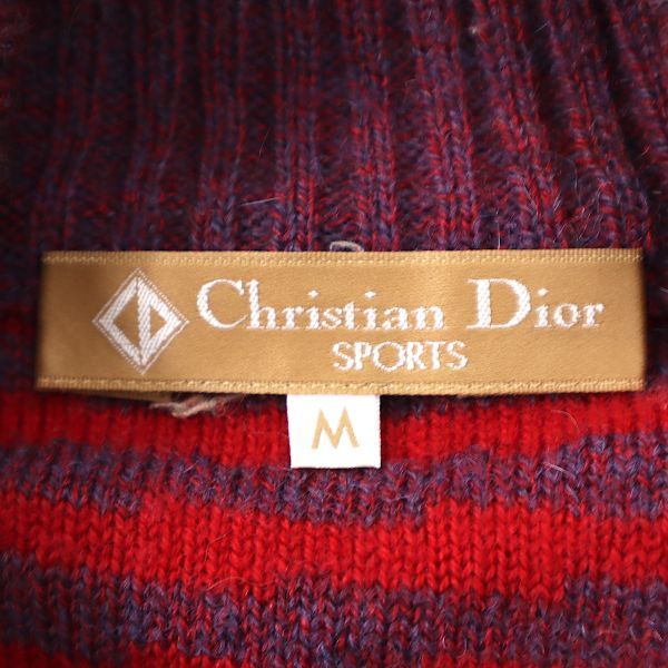 3-WJ118 クリスチャンディオール Christian Dior ウール ニット ベスト レッド/ダークパープル M レディース_画像6