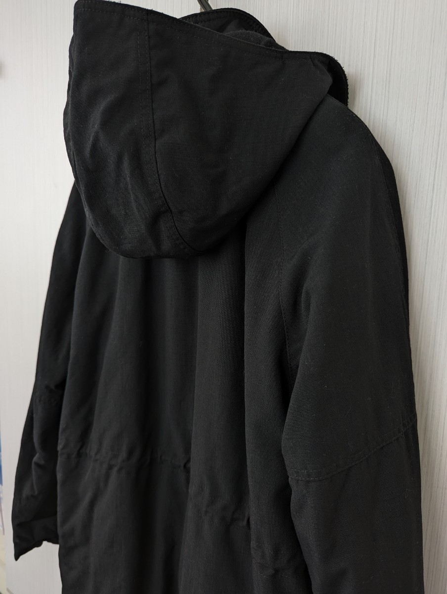 アルマーニジーンズ中綿入り裏起毛フード付きコートブラック 黒 ARMANI JEANS_画像6