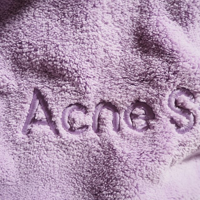 M4473P　▼Acne Studios アクネストゥディオズ▼　ファーリーロゴ トートバッグ パープル / ビッグトート ボア パイル ラージ rb mks_画像5