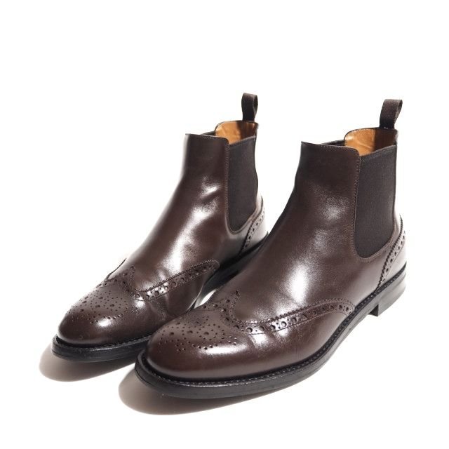 K4168P　●Church's チャーチ●　KETSBY ケッツビー ウィングチップ サイドゴアブーツ ブラウン 38.5/24.5cm レディース 秋～春 rb mks_画像2