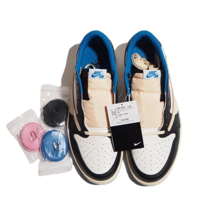 M3471P ▼NIKE × TRAVIS SCOTT × FRAGMENT▼ 新品 AIR JORDAN 1 RETRO LOW OG SP エアジョーダン スニーカー 白黒ブルー 11/29cm rb mks_画像7