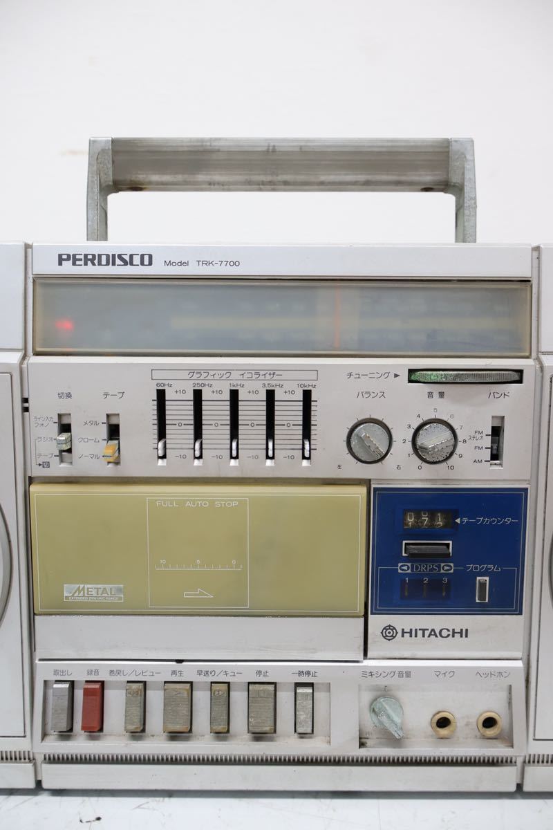 日立　HITACHI パディスコTRK-7700 レトロラジカセ ラジオカセット カセットデッキ アンティーク ビンテージ　手渡し可能_画像4