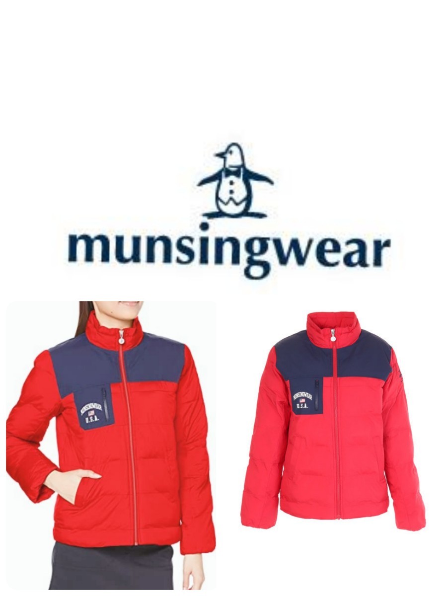 新品国内正規M マンシング Munsingwear ゴルフウェアブルゾンレディースカレッジサーモライト軽量ジャケット +5℃蓄熱保温蓄熱保温