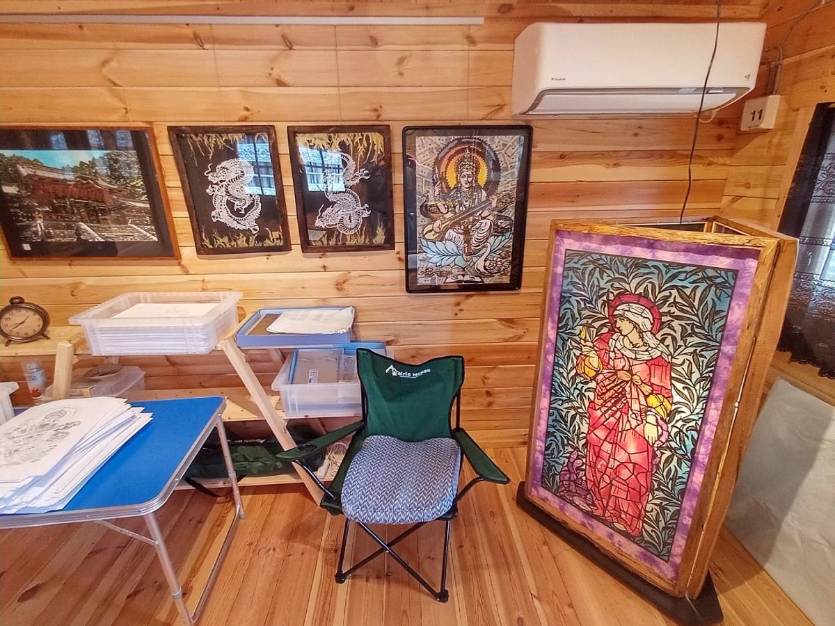 不動明王（お不動さん）! 切り絵原画制作セット・縁起物作品展にどうぞ！_参考展示例です。販売品では御座いません。