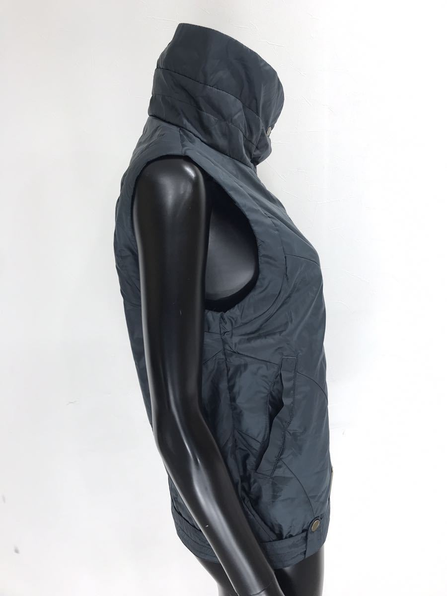 【USED】FILA フィラ ポリエステル フルジップ ハイネック 中綿 ベスト スパンコール グリーン系 緑 レディース LL ゴルフウェア_画像4