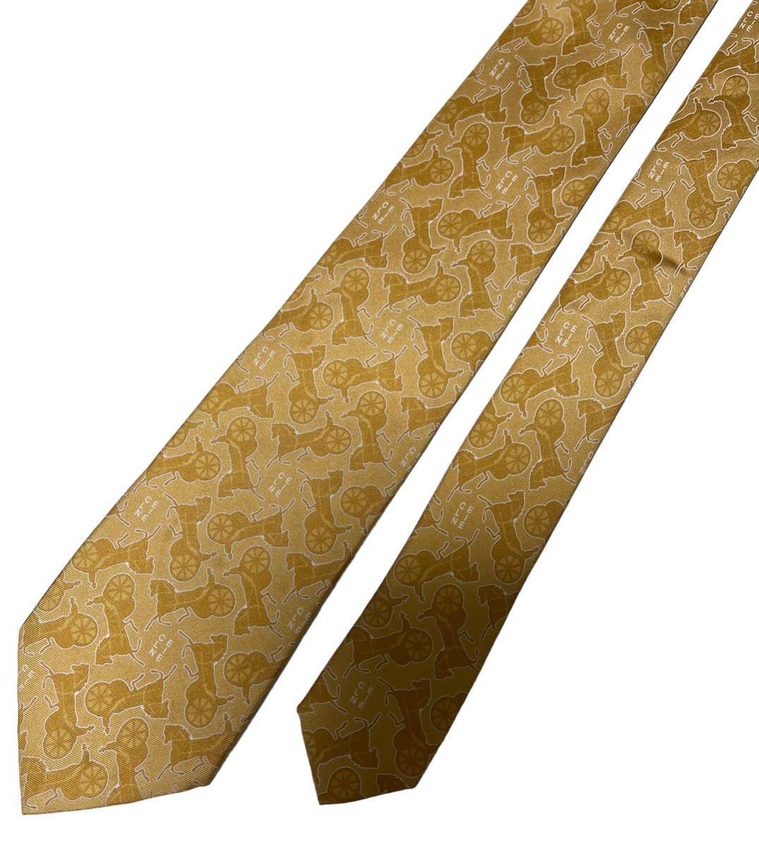 CELINE necktie Logo Mark pattern total pattern Celine USED used m444