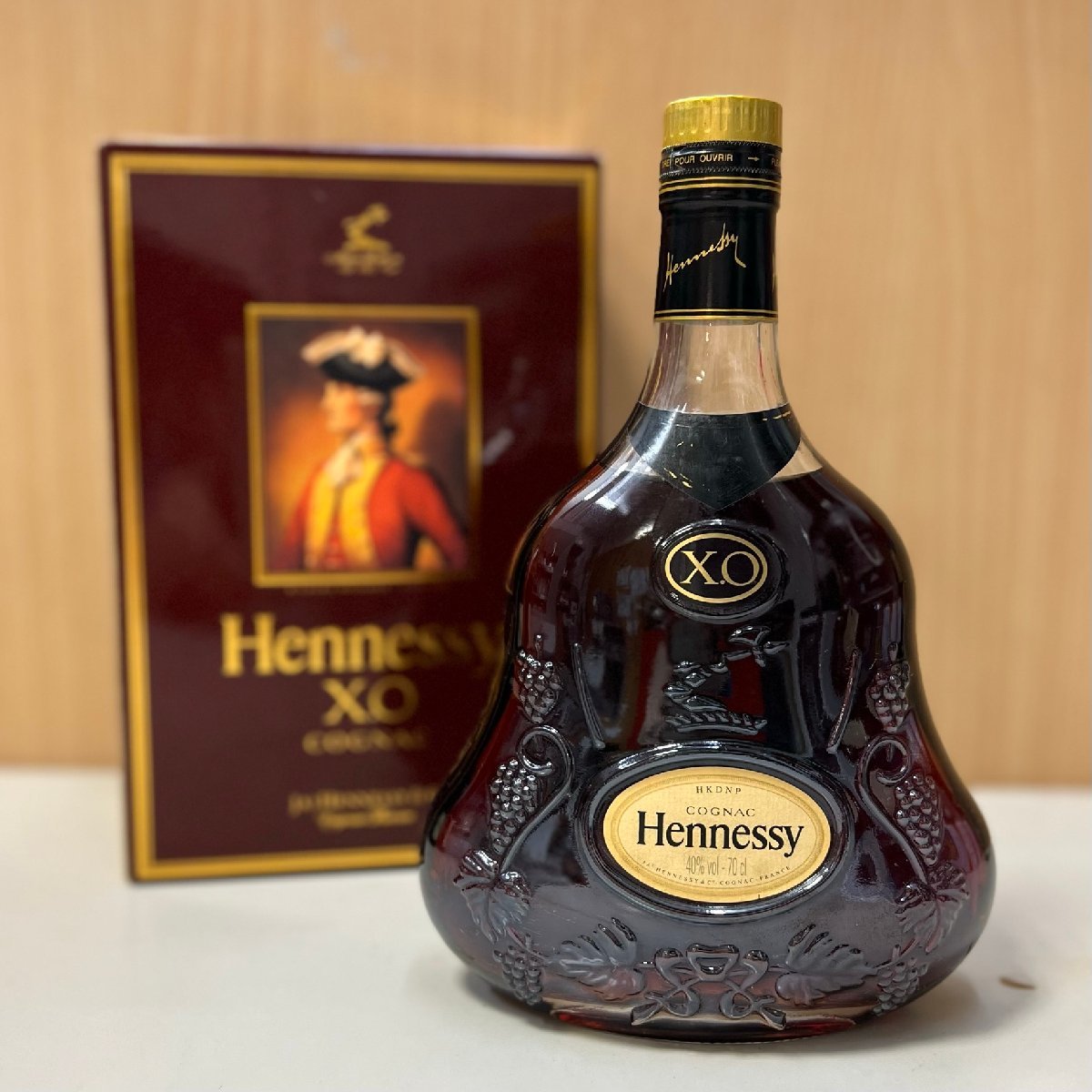 Hennessy/ヘネシー◆XO◆金キャップ◆クリアボトル◆700ml◆コニャック◆箱付_画像1